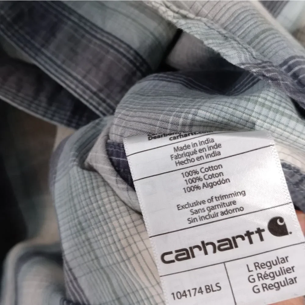Carhartt checkered button down shirt size large